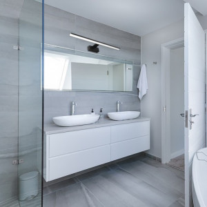 Plafoniera LED pentru baie Besta Masterled, 8W, 400 mm, lumina naturala(4000 K), neagra, IP44,