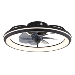 Plafoniere LED, Plafoniera LED Celeste, cu ventilator, 40W, 2080 lm, lumina calda/neutra/rece, IP20, negru mat, Globo Lighting - savelectro.ro