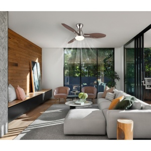 Plafoniera LED Gale, cu ventilator, 22W, 1897 lm, lumina calda/neutra/rece, nichel mat, IP20, Globo Lighting [2]- savelectro.ro