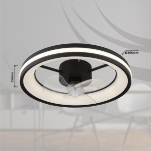 Plafoniera LED Gatian, cu ventilator, 30W, 2215 lm, lumina calda/neutra/rece, IP20, neagra, Globo Lighting [14]- savelectro.ro