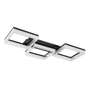 Plafoniera LED Ilaris, 30W, 2400 lm, lumina calda/neutra/rece, telecomanda, dimabila, IP20, neagra, Rabalux