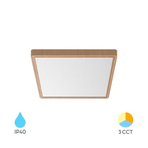 Plafoniere LED, Plafoniera LED patrata Jade 20W, lumina calda/neutra/rece, finisaj lemn, IP40, Braytron - savelectro.ro