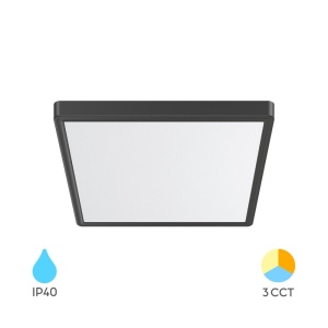 Plafoniere LED, Plafoniera LED patrata Jade 26W, lumina calda/neutra/rece, neagra, IP40, Braytron - savelectro.ro
