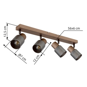 Plafoniera Satella, 4xE14, IP20, cafenie mat, Globo Lighting [6]- savelectro.ro
