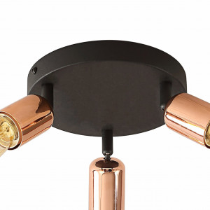 Plafoniera Straight KL163006, 3xE27, neagra+cupru, IP20, Klausen [4]- savelectro.ro