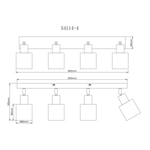 Plafoniera Trent, 4xE14, IP20, nisipiu mat, Globo Lighting [7]- savelectro.ro
