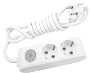 Prelungitoare Electrice, Prelungitor 2 prize 3 metri + intrerupator X-tendia Panasonic, Alb - savelectro.ro