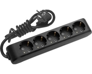 Prelungitoare Electrice, Prelungitor 5 prize 5 metri X-tendia Panasonic, Negru - savelectro.ro