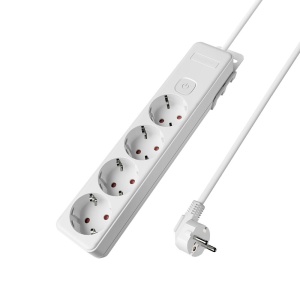 Prelungitor Braytron, 4 prize, cu intrerupator, protectie copii, cablu 3x1.5mmp, 1.5m, alb [1]- savelectro.ro