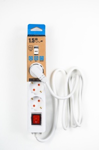 Prelungitor Strohm, Cu Intrerupator, 3 Prize, 1.5 m, 3680 W, 2 USB A & 1 USB C, Alb [2]- savelectro.ro