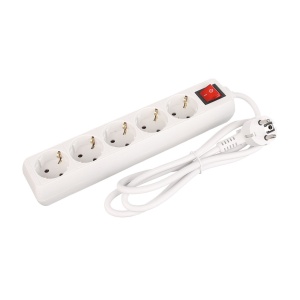 Prelungitoare Electrice, Prelungitor Strohm, Cu Intrerupator, 5 Prize, 1.5 m, 3680 W, Alb - savelectro.ro