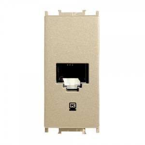 Prize si intrerupatoare, Priza calculator RJ45 Cat 5e 1 modul Thea Modular Panasonic, Aurie - savelectro.ro