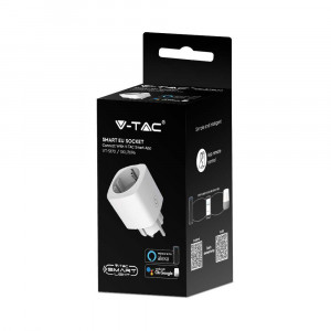 Priza Smart Wi-FI V-TAC, 12A, alba, compatibila Google Home Si Alexa [1]- savelectro.ro