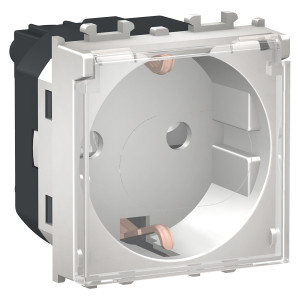 Prize si intrerupatoare, Priza standard german, cu obturatoare si capac, 16A, argintie, Schneider Easy Styl - savelectro.ro
