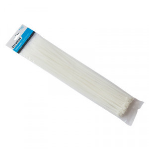 Coliere cablu, Set 100 bucati colier plastic 250X3.6, alb, Strohm - savelectro.ro