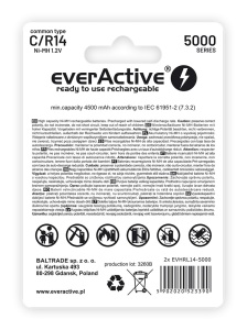 Set 2 acumulatori R14 C Everactive, capacitate 4500mAh [2]- savelectro.ro