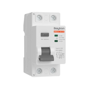 Siguranta cu protectie diferentiala RCCB, 2P, 25A, 100mA, tip AC, 10kA, Braytron [1]- savelectro.ro