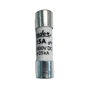 Accesorii Sigurante, Siguranta fuzibila cilindrica, 15A, 1000V DC, 10x38 mm, Freder - savelectro.ro