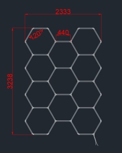 Sistem LED Honeycomb 385W, lumina rece (6000 K), 46200 lm, Optonica [3]- savelectro.ro