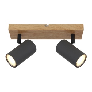 Spoturi, Spot aplicat Robby 2xGU10, orientabil, IP20, grafit+negru mat, Globo Lighting - savelectro.ro
