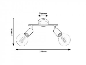 Spot Lamar, metal, negru mat, 2 becuri, dulie E27, 3987, Rabalux [2]- savelectro.ro