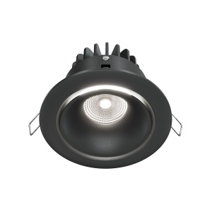 Spot LED 12W Incastrat, Maytoni, 830lm, Lumina Neutra (4000K), Negru [1]- savelectro.ro