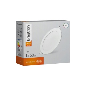 Spot LED 18W Incastrat, Rotund, Braytron, 1360lm, Lumina Rece (6500K), Alb [6]- savelectro.ro