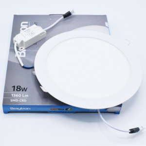 Spot led rotund incastrat 18W, 1360 lm, IP20, lumina naturala (4200K), Ø225mm, alb, Braytron