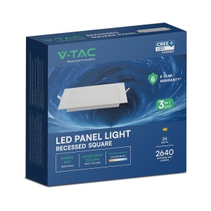 Spot LED incastrat, 24W, 2640lm, lumina calda/neutra/rece, cip CREE, IP20, alb, V-tac [5]- savelectro.ro