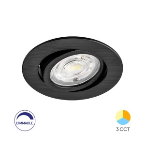 Spoturi, Spot LED incastrat reglabil 7W, 750lm, lumina calda/neutra/rece, dimabil, IP20, negru, Braytron - savelectro.ro