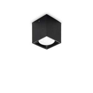 Spot LED Nitro patrat D04, 5W, 310lm, lumina calda (3000 K), IP20, dimabil, negru, Ideal Lux