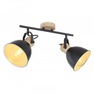 Spot Wiho 54018-2S , 2xE27, negru+natural, IP20, Globo Lighting [1]- savelectro.ro