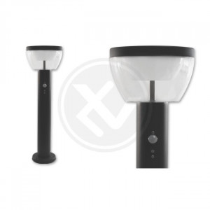 Corpuri de iluminat exterior, Stalp LED pentru exterior negru, cu senzor de miscare, 9W, 610 lm, lumina neutra (4500K), IP44, Masterled - savelectro.ro