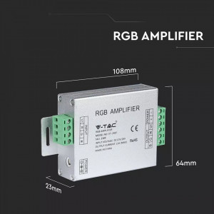 Amplificator banda led RGB 12A 12-24V V-TAC [2]- savelectro.ro