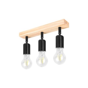 Aplice, Aplica de perete Eos 3xE27 negru si lemn, Masterled - savelectro.ro