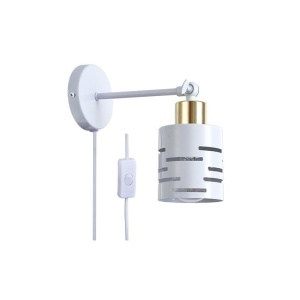 Aplica Elen 1xE27, intrerupator, orientabila, IP20, alba+aurie, Masterled