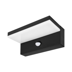 Corpuri de iluminat exterior, Aplica LED de exterior Hestio 9W, 690 lm, lumina neutra (4000 K), senzor miscare, IP44, neagra, Masterled - savelectro.ro