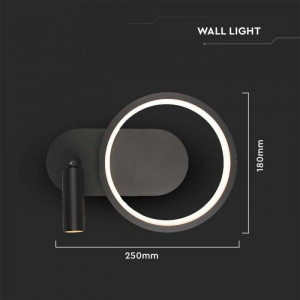 Aplica LED Designer 14982-VT, 12W, 1500lm, lumina neutra, IP20, neagra, V-Tac [4]- savelectro.ro