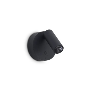 Aplica LED Elf 3W, lumina calda (3000 K), 200lm, neagra, dimabila, Ideal Lux