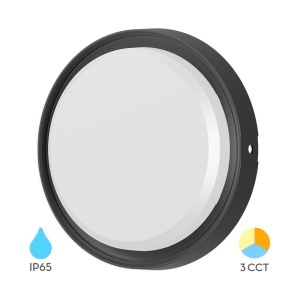 Corpuri de iluminat exterior, Aplica LED exterior 18W, lumina calda/neutra/rece, IP65, rotunda, 2020 lm, neagra, Braytron - savelectro.ro