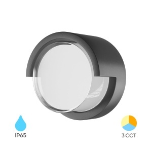 Aplice LED, Aplica LED exterior rotunda 15W, 1450lm, lumina calda/neutra/rece, IP65, gri inchis, Braytron - savelectro.ro