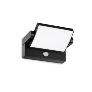 Aplice si felinare exterior, Aplica LED exterior Swipe 21W, 1390lm, lumina calda (3000 K), senzor miscare, IP54, neagra, Ideal Lux - savelectro.ro