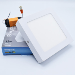 Aplica LED SMD 12W patrata, 910 lm, IP20, lumina calda (3000K), 170x170mm, alba, Braytron