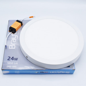 Aplica LED SMD rotunda 24W, 1850 lm, IP20, lumina calda (3000K), Ø300 mm, alb, Braytron