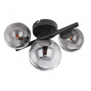 Aplica metal negru, sticla fumurie, sticla, 3 becuri, dulie G9, 80lm, lumina calda (3000K), 56133-3W, Globo [2]- savelectro.ro