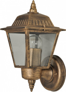 Corpuri de iluminat exterior, Aplica pentru exterior York, 1 bec, dulie E27, bronz, metal, sticla, Klausen - savelectro.ro