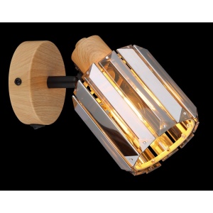 Aplica Run 1xE14, cristal, intrerupator, IP20, imitatie lemn, Globo Lighting [4]- savelectro.ro