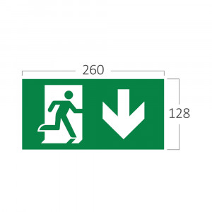 Autocolant EXIT+sageata jos, pentru lampi BC14-01100, Braytron [3]- savelectro.ro