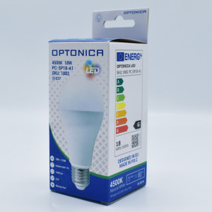 Bec led 18W (110W), E27, 1440 lm,  lumina neutra (4500K), opal, Optonica