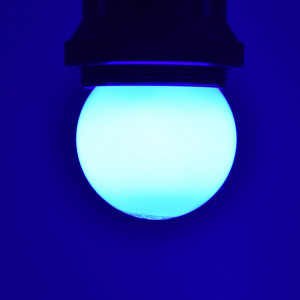 Bec led 1W (10W) albastru, E27, 70lm, lumina albastra, opal, Braytron